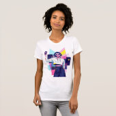 Retro Synthwave Girl Graphic T-Shirt Tシャツ (正面フル)