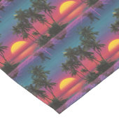 Retro Synthwave Palm Tree Sunset Pattern ショートテーブルランナー (コーナー)
