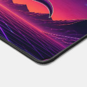 Retro Synthwave VR T-Rex Gaming Desk Mat デスクマット (コーナー)