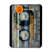 Retro T2 Audiotape 50th birthday SAVE THE DATE FPM マグネット (縦)