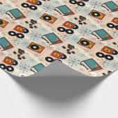 Retro t.v., stereo, camera & vinyl albums ラッピングペーパー (角)