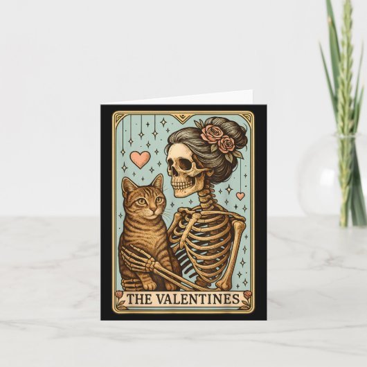 Retro Tabby Cat Valentine's Day Mom Tarot Card  カード (正面)