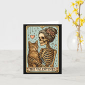 Retro Tabby Cat Valentine's Day Mom Tarot Card  カード (黄色い花)