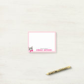 Retro Tabby Cat with Bow Post-It Notes ポストイット (デスク上)