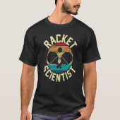 Retro Table Tennis Racket Scientist Ping Pong Prem Tシャツ (正面)