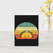 Retro Taco Lover Shirt Funny Retro Taco Humor カード (黄色い花)
