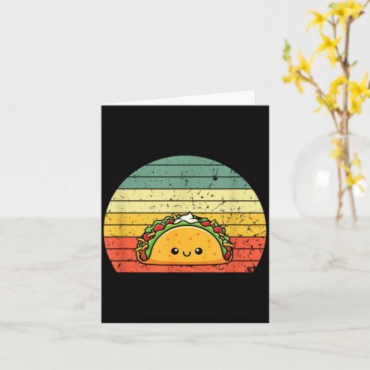 Retro Taco Lover Shirt Funny Retro Taco Humor  カード (黄色い花)