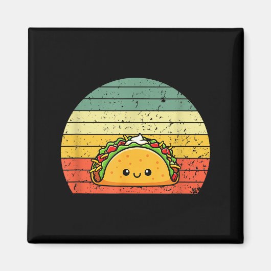 Retro Taco Lover Shirt Funny Retro Taco Humor マグネット (正面)