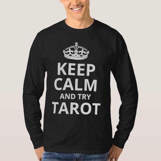 Retro Tarot 'Keep Calm and Try Tarot' Tシャツ (正面)