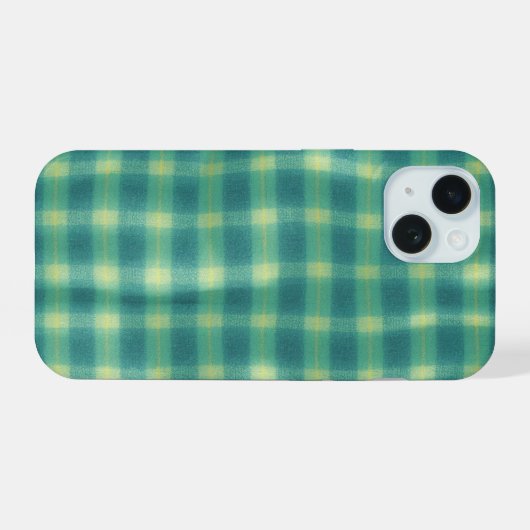 Retro Tartan Plaid Phone Case iPhone 15ケース (裏面横)