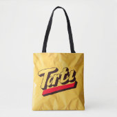 Retro “Tartu” Tote Bag – Bold Pop Aesthetic トートバッグ (正面)