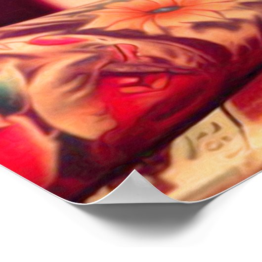 Retro Tattooed Pin-up ポスター (角)