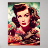 Retro Tattooed Pin-up ポスター (正面)