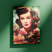 Retro Tattooed Pin-up ポストカード