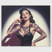 Retro Tattooed Pin-up ラッピングペーパー (フラット)