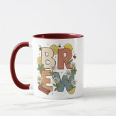 Retro Tea Brew Herb Design マグカップ (左)