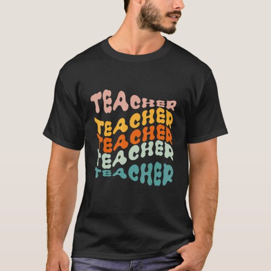 Retro Teacher Colorful Elementary School Teacher Tシャツ (正面)