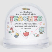 Retro Teacher in Heart Cute Quote Appreciation  (裏面)