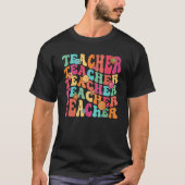 Retro Teacher Inspirational Colorful Elementary Sc Tシャツ (正面)