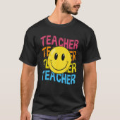 Retro Teacher Inspirational Colorful Elementary Sc Tシャツ (正面)
