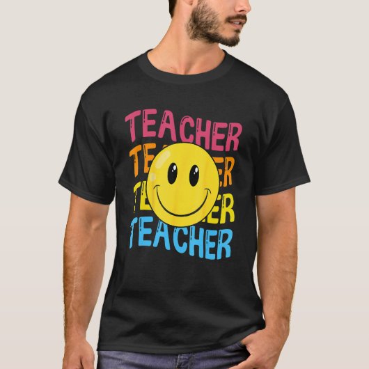 Retro Teacher Inspirational Colorful Elementary Sc Tシャツ (正面)