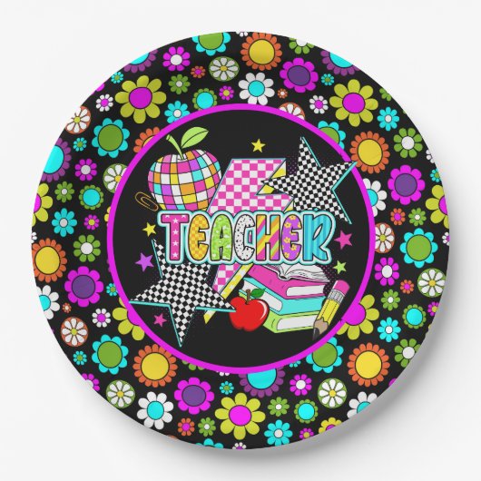 Retro Teacher  Paper Plate ペーパープレート (正面)