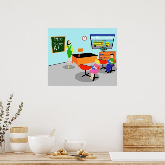 Retro Teacher Poster ポスター (キッチン)