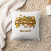 Retro Teacher THrow Pillow クッション (ブランケット)