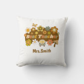 Retro Teacher THrow Pillow クッション (正面)