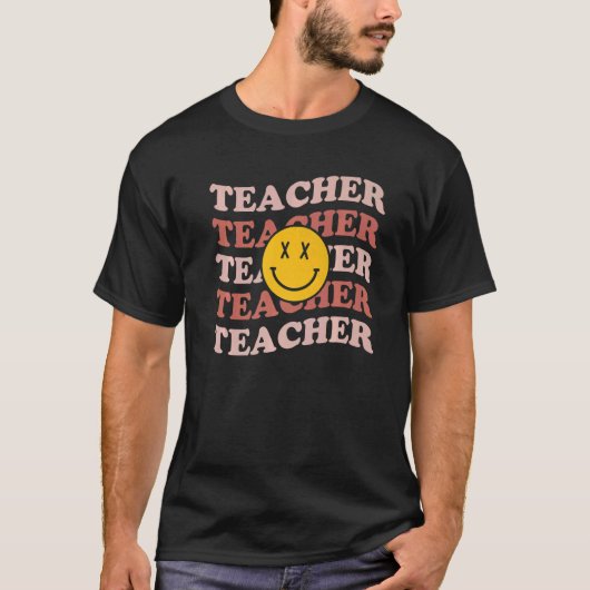 Retro Teachers Inspirational Colorful Elementary S Tシャツ (正面)
