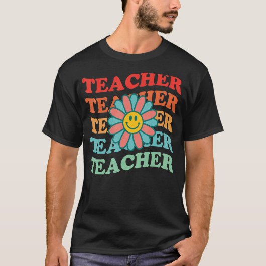Retro Teachers Inspirational Colorful Elementary S Tシャツ (正面)