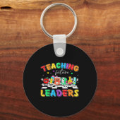 Retro Teaching Future Leaders Groovy Teacher Back  キーホルダー (正面)