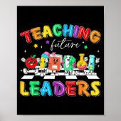 Retro Teaching Future Leaders Groovy Teacher Back ポスター (正面)