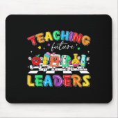 Retro Teaching Future Leaders Groovy Teacher Back マウスパッド (正面)