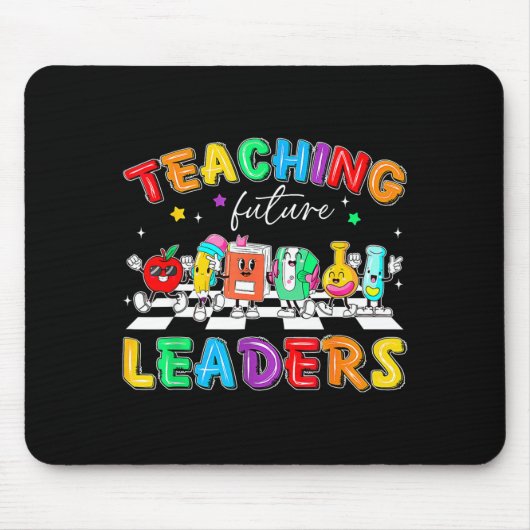 Retro Teaching Future Leaders Groovy Teacher Back  マウスパッド (正面)