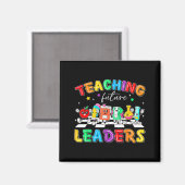 Retro Teaching Future Leaders Groovy Teacher Back  マグネット (正面/裏面)