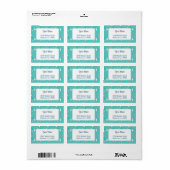 Retro Teal and White Stars Editable Address Label ラベル (フルシート)