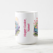 Retro Teal & Purple Truck with Easter Eggs コーヒーマグカップ (中央)