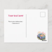 Retro Teal & Purple Truck with Easter Eggs ポストカード (裏面)