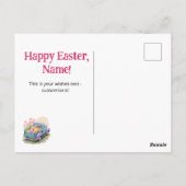 Retro Teal & Purple Truck with Easter Eggs ポストカード (裏面)