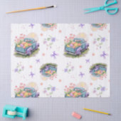 Retro Teal & Purple Truck with Easter Eggs 薄葉紙 (クラフト)