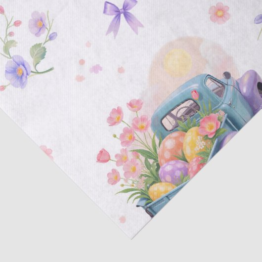 Retro Teal & Purple Truck with Easter Eggs 薄葉紙 (詳細)