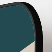 Retro Teal Vibe Across Striping with Name ピックルボールラケット (左詳細)