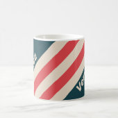 Retro Teal Vibe Stripes with Name コーヒーマグカップ (中央)