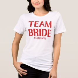 Retro Team Bride Bachelorette Red Pink トライブレンドＴシャツ