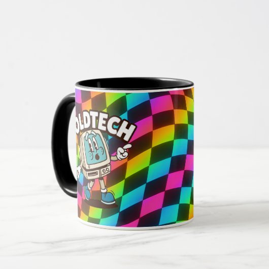 Retro Tech Cartoon Psychedelic Mug マグカップ (正面左)