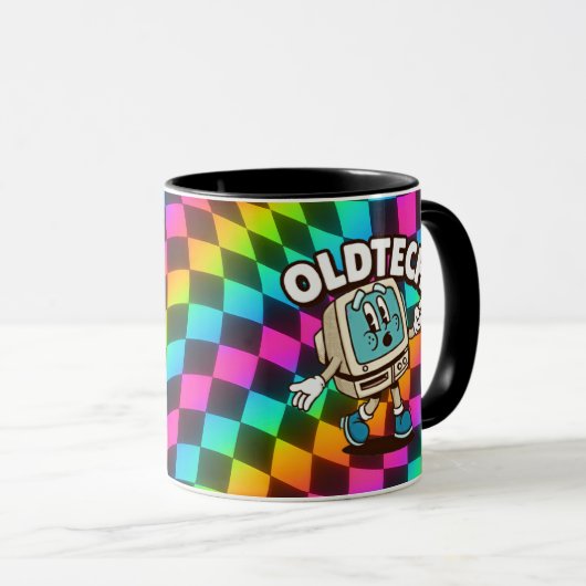 Retro Tech Cartoon Psychedelic Mug マグカップ (正面右)