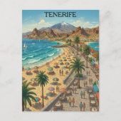 Retro Tenerife Canary Islands Spain Beach  ポストカード (正面)