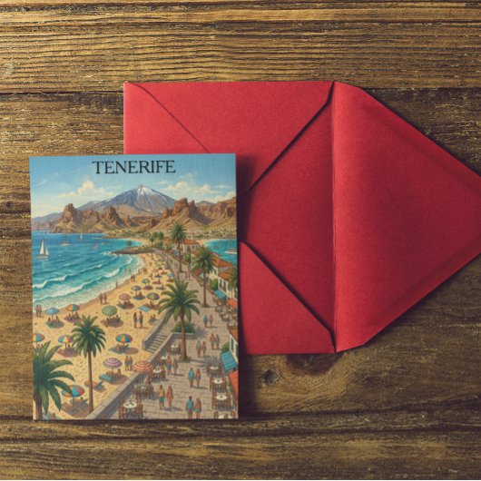 Retro Tenerife Canary Islands Spain Beach  ポストカード