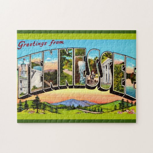 Retro Tennessee Greeting Postcard ジグソーパズル (横)